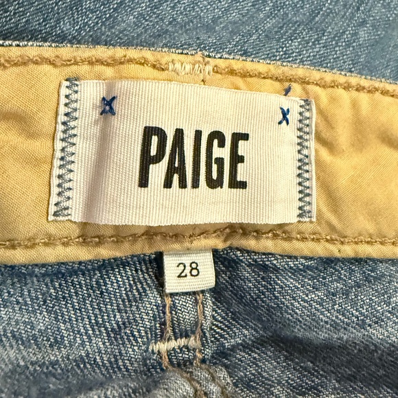 PAIGE Women's Kylie Crop Lightly Distressed Blue Ankle Jeans Size 28 - Picture 7 of 9